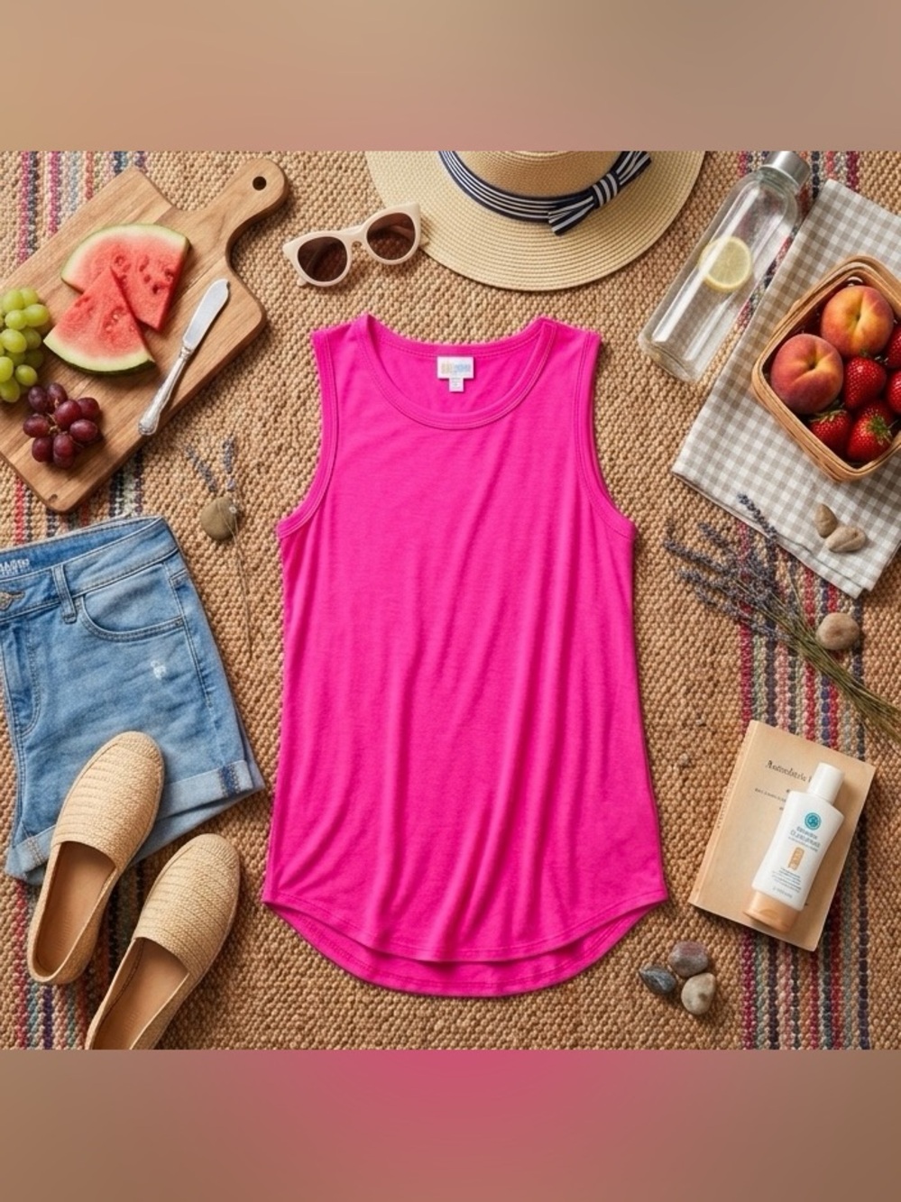 🩷 NWT LuLaRoe Cocoa Tank Top | Pink | High Neck Hi-Low Hem | XXS